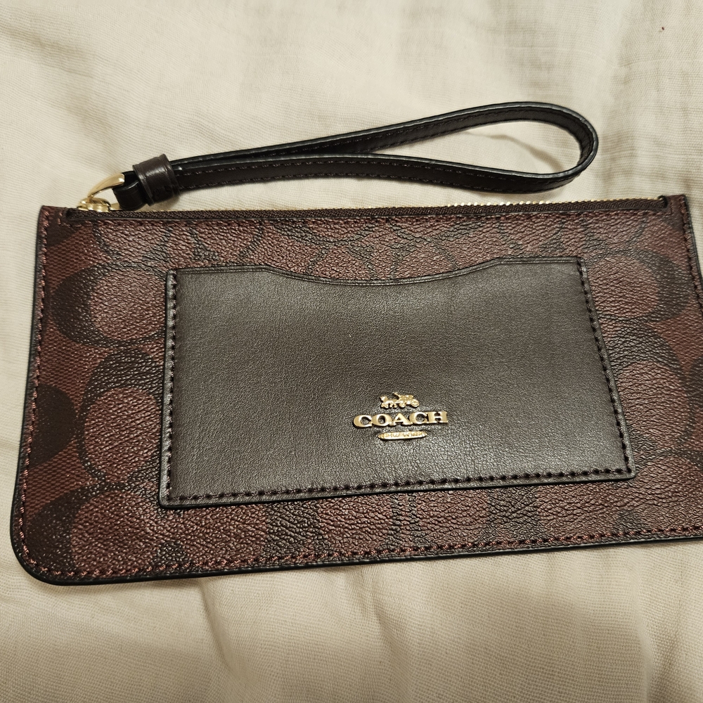 Coach Burgundy and Black Wristlet